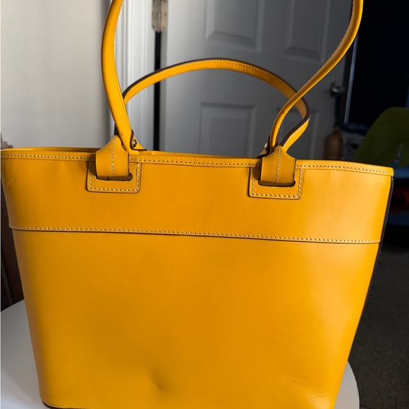 Dooney & Bourke Yellow Leather Tote - Picture 2 of 5